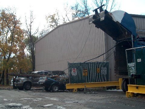 Pole down on truck, Columbus Avenue