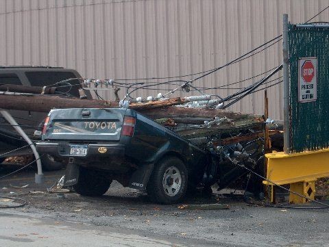 Pole/wires down, Columbus Avenue