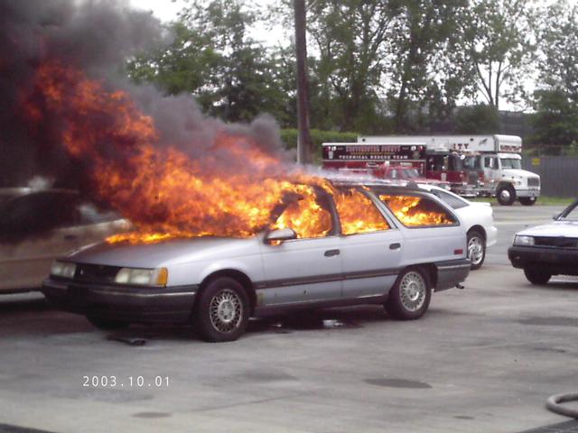FF-1 class works on car fire operations. (7/24/08)