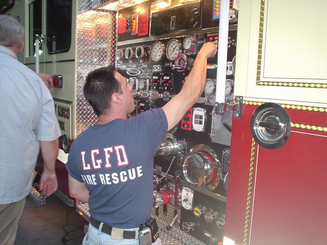Captain Louis Rizotto pumps E-106 at pumping drill. (6/25/09)