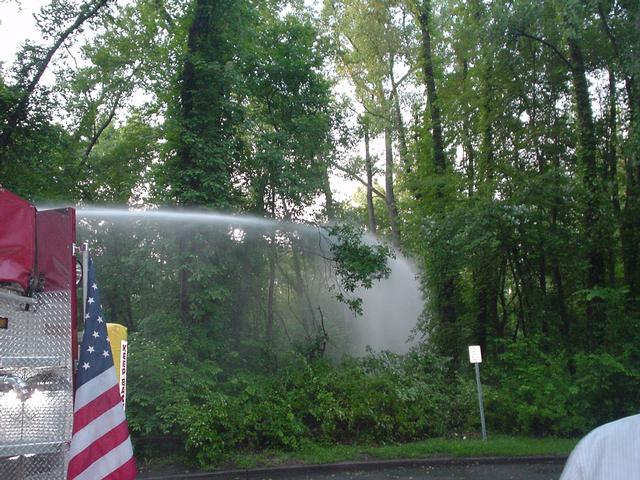 E-106 deck gun in operation at pumping drill. (6/25/09)