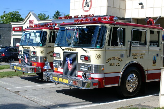 E-105 and E-106 (retired) in front of quarters