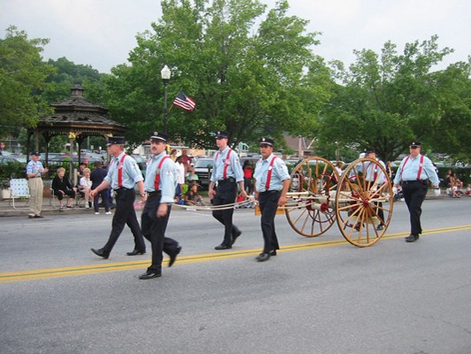 Our 1908 Hose Cart in the Annual Mount Kisco Parade