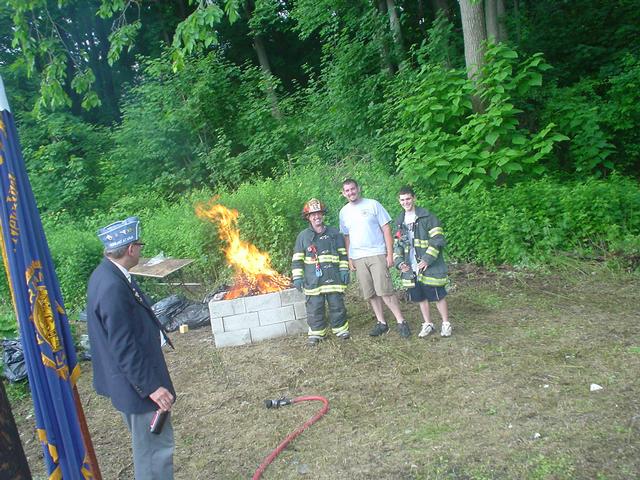 IFCO members stand fast at Mt. Kisco American Legion Flag Burning ceremony. (6/14/09)