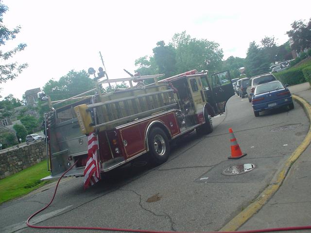 E-105 operating at Mt. Kisco American Legion Flag burning ceremony. (6/14/09)