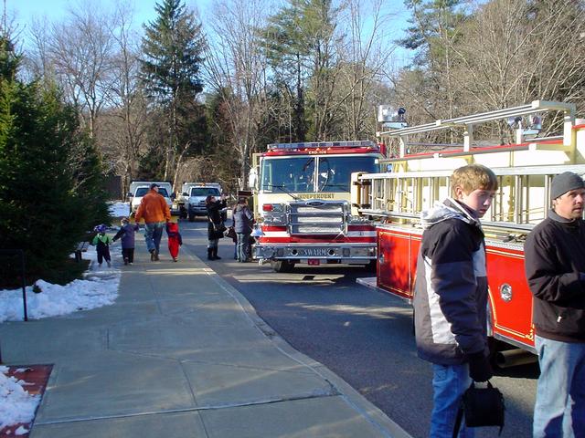 E-105 and E-106 ready for riders at Leonard Park. X-mas rides. (12/12/09)