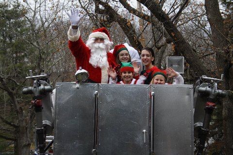 Santa and the kids take a ride in T-14