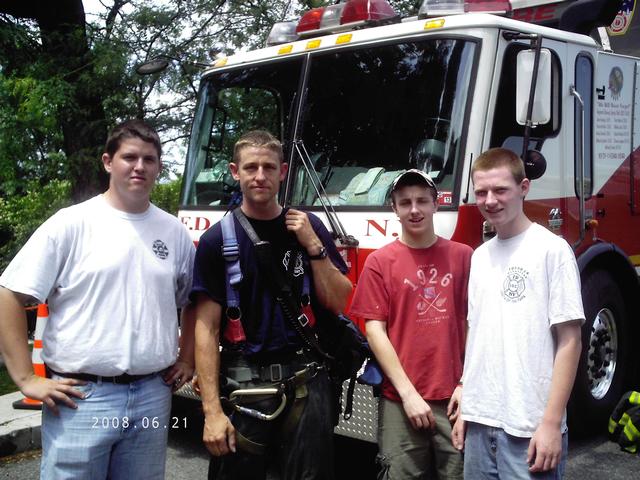 IFCO members: Dan Rubin, past member and Rescue 1 FDNY FF Sean Mannion, Jon Pucila, and James Tipa Jr. At FDNY Rescue 1 Drill 79th Street Boat Basin, Manhattan.