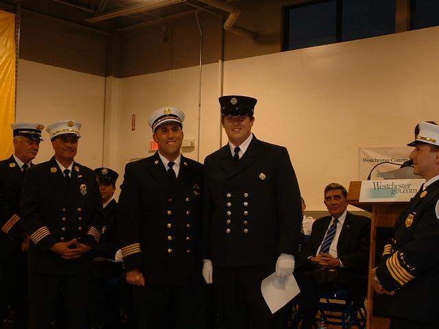 MKFD Chief Al Bueti and FF Dan Rubin at Firefighter 1 Graduation Ceremony.
