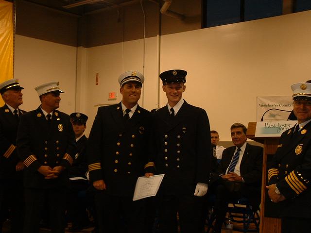 MKFD Chief Al Bueti and FF James Tipa Jr. at Firefighter 1 Graduation Ceremony. 